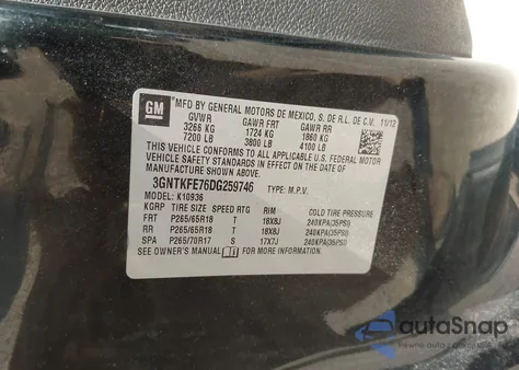 2013 Chevrolet Avalanche Lt from USA, damaged, VIN 3GNTKFE76DG259746